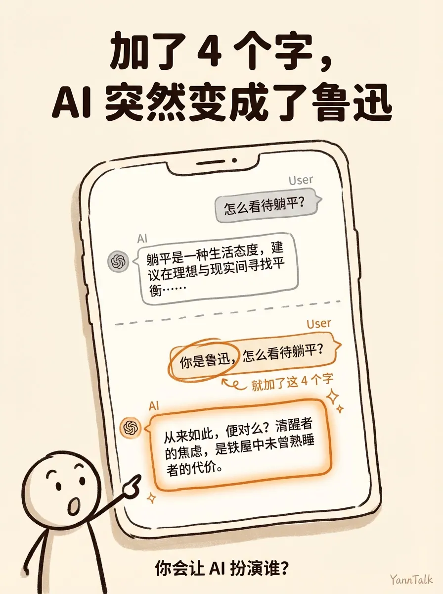 加了三个字，AI 突然变成了鲁迅