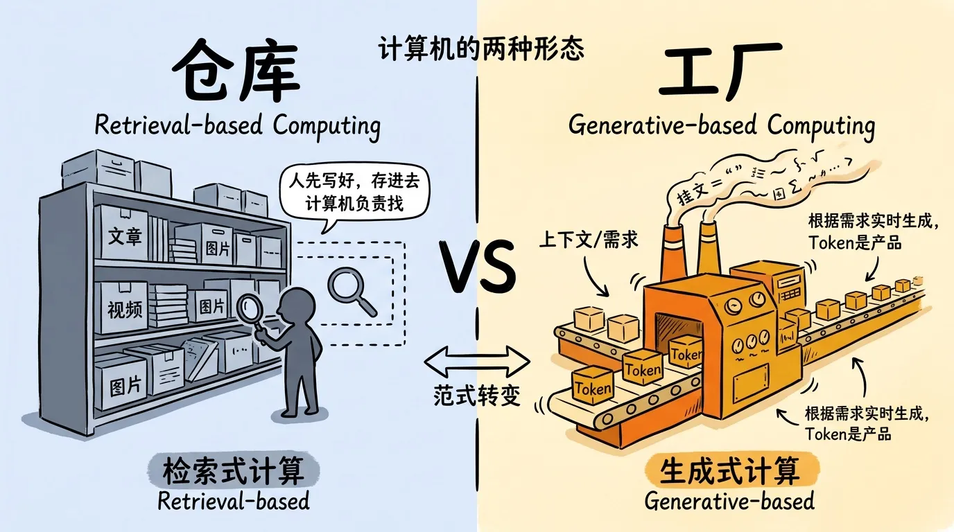 仓库 vs 工厂:检索式计算 vs 生成式计算